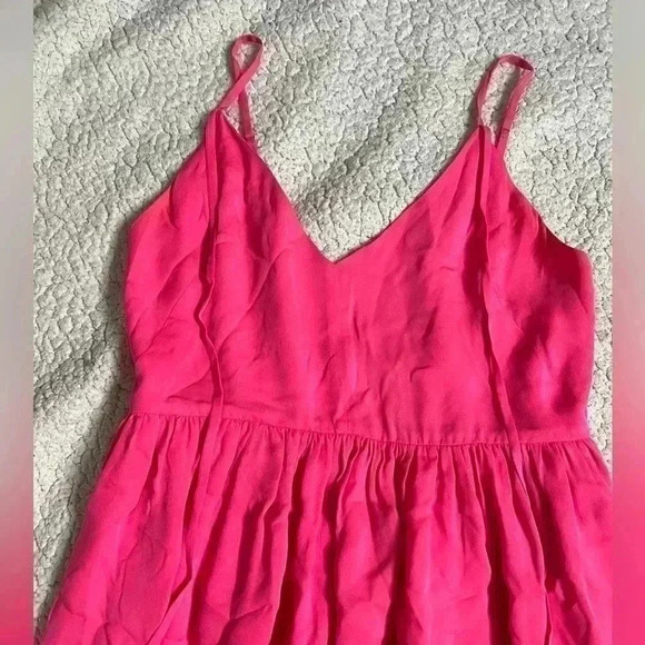Rebecca Minkoff Belinda Pink Silk Double Strap Tiered Dress size 8 - Picture 3 of 7